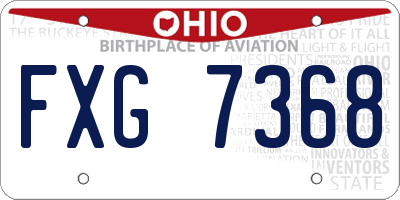 OH license plate FXG7368