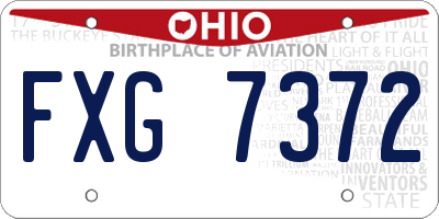 OH license plate FXG7372