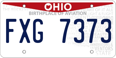 OH license plate FXG7373