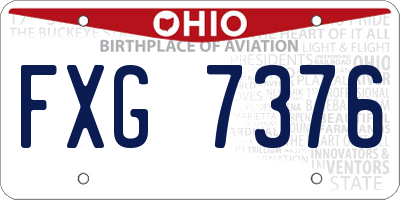 OH license plate FXG7376