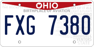 OH license plate FXG7380