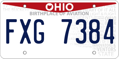 OH license plate FXG7384