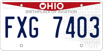 OH license plate FXG7403