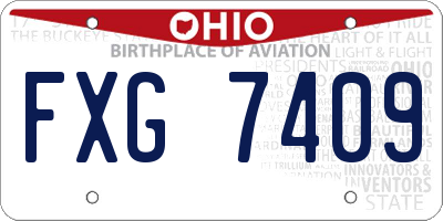 OH license plate FXG7409