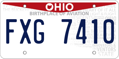 OH license plate FXG7410