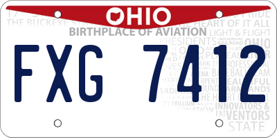 OH license plate FXG7412