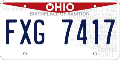 OH license plate FXG7417