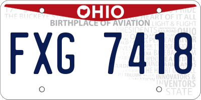 OH license plate FXG7418