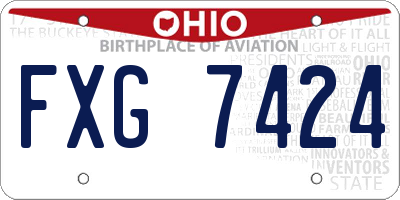 OH license plate FXG7424