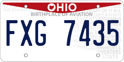 OH license plate FXG7435