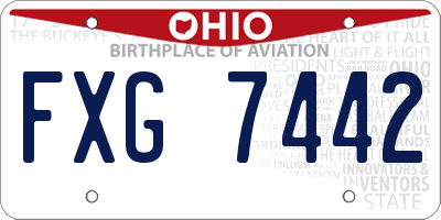 OH license plate FXG7442