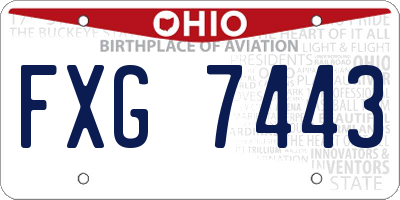 OH license plate FXG7443
