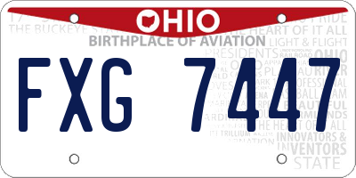 OH license plate FXG7447
