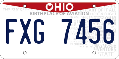 OH license plate FXG7456