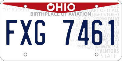 OH license plate FXG7461