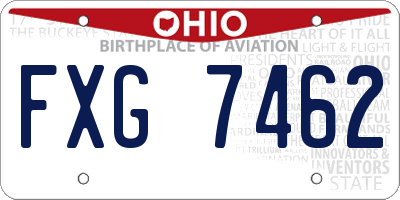 OH license plate FXG7462