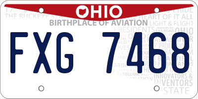 OH license plate FXG7468