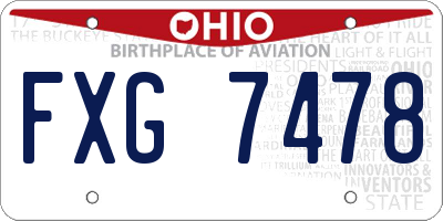 OH license plate FXG7478