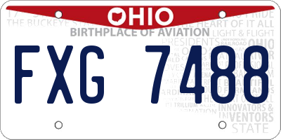 OH license plate FXG7488