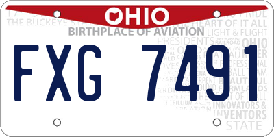 OH license plate FXG7491