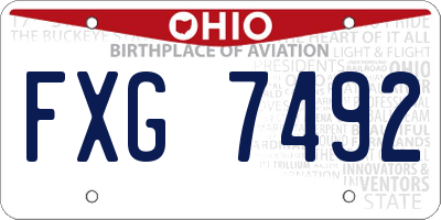 OH license plate FXG7492
