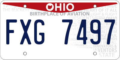 OH license plate FXG7497