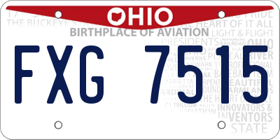 OH license plate FXG7515