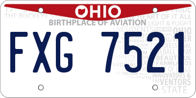 OH license plate FXG7521
