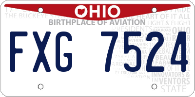 OH license plate FXG7524