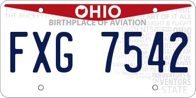 OH license plate FXG7542