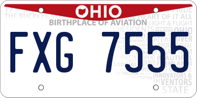 OH license plate FXG7555