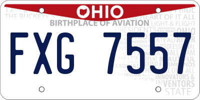 OH license plate FXG7557