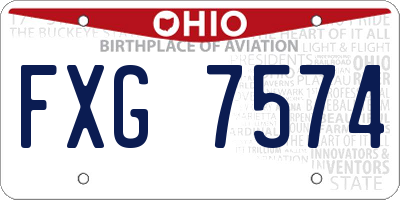 OH license plate FXG7574