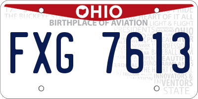OH license plate FXG7613