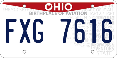 OH license plate FXG7616