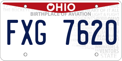 OH license plate FXG7620