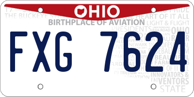 OH license plate FXG7624
