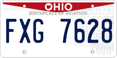 OH license plate FXG7628