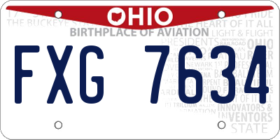 OH license plate FXG7634