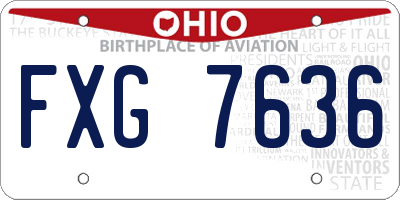 OH license plate FXG7636