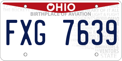 OH license plate FXG7639