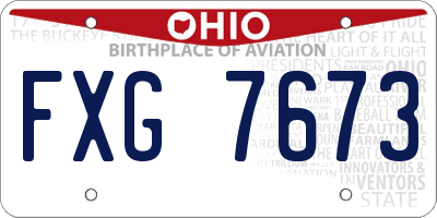 OH license plate FXG7673