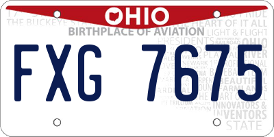OH license plate FXG7675