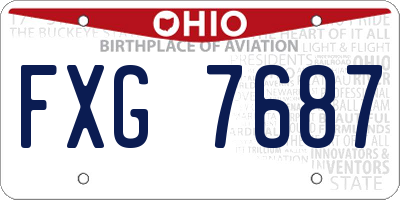 OH license plate FXG7687