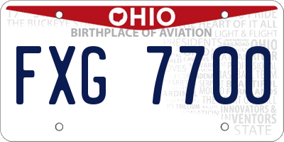 OH license plate FXG7700