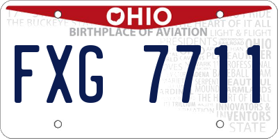OH license plate FXG7711