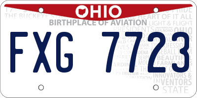 OH license plate FXG7723