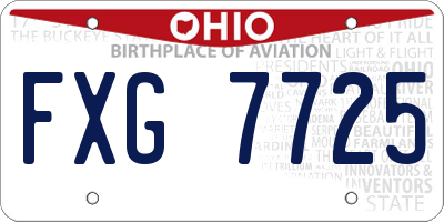 OH license plate FXG7725