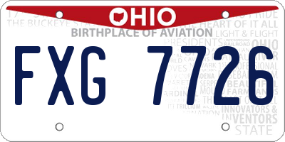 OH license plate FXG7726