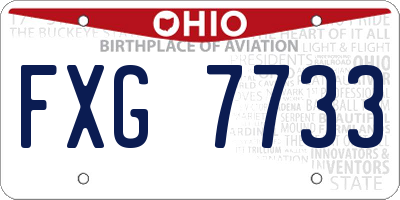 OH license plate FXG7733